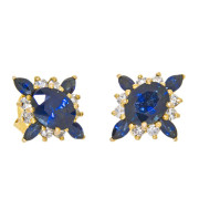 1970s 5 Sapphire 8 Diamonds each. 14K Gold Ear Studs. Click for more information...