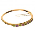 15ct Yellow Gold Bracelet Amethyst Peridot and Pearl. Click for more information...