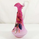 Pink Satin Glass Hand Blown & Painted Victorian Ewer. Click for more information...