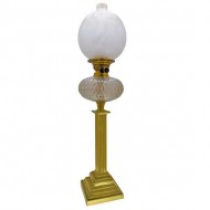 Banquet Light. Brass Corinthian Column. Cut Glass Font. Click for more information...